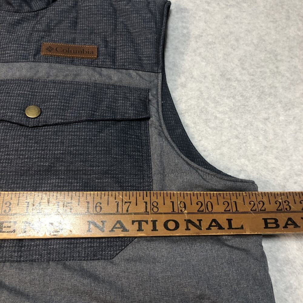 Columbia Vest Jacket Mens Medium Gray Black Gilet Quilted Adjustable 4 Pockets - Picture 7 of 11